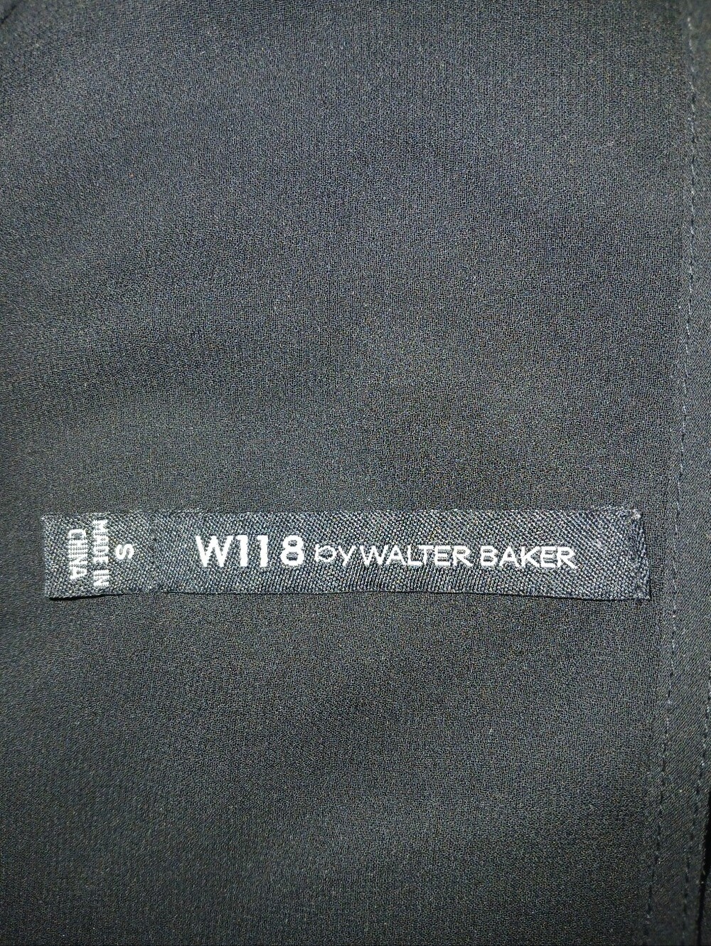 W118 Walter Baker SHEER BLK Crop Top Blouse With Solid Pocket Panel Sz S - Picture 12 of 14